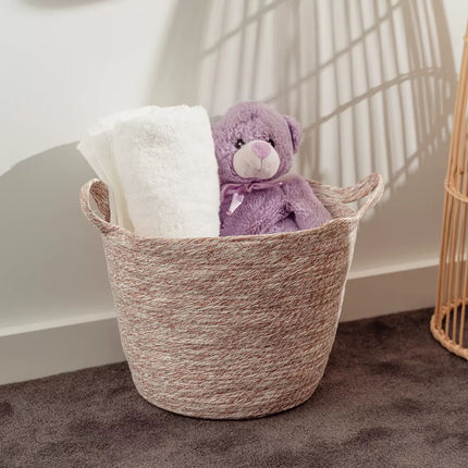2 Piece Set Handmade Storage Baskets Cotton Rope Laundry Clothes Organizer