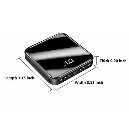 Power Bank Mini Portable 10000 Mah 2USB Type-C Fast charger Battery Power Bank Black