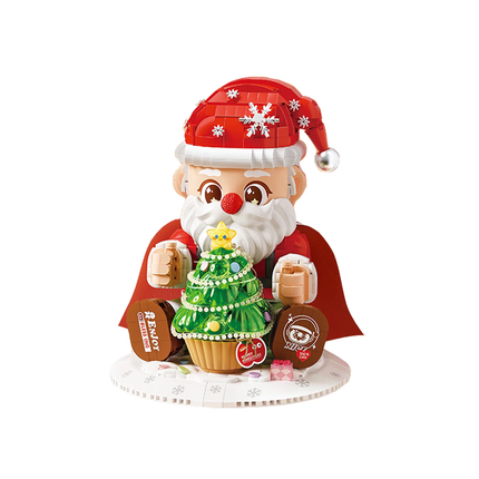 LOZ Christmas Santa LED Tree Night Light Mini Bricks Building Toy Gift 1630pcs