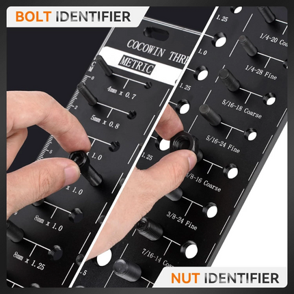 34 Thread Checker Nut and Bolt Size Screw Identifier Gauge with Standard Metric