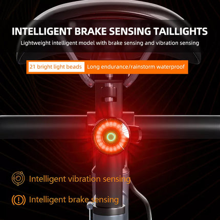 Smart Bicycle Rear Light Bike Tail Light Brake Sensor Taillight Brake Light USB