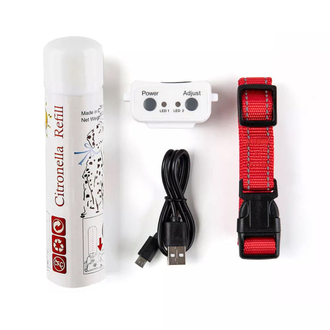 Dog Citronella Anti Bark Spray Collar Rechargeable Training Stop Barking Humane 1 Colar + 1 Sprays