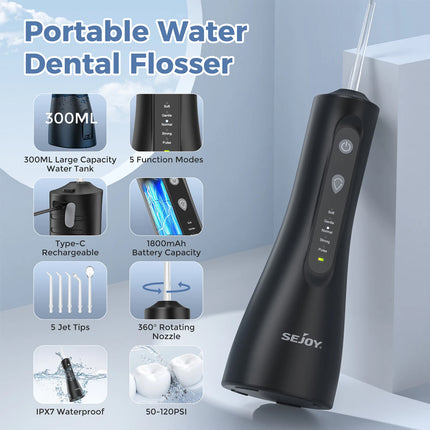 Water Flosser Cordless 5 Modes Dental Floss Oral Irrigator Teeth Cleaner