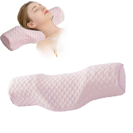 Orthopedic Memory Foam Cervical Neck Pillow for Sleep Support Slow Rebound Pink