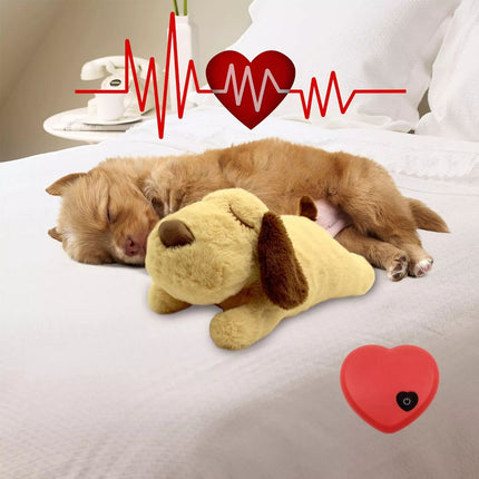 Pet Puppy Cat Soft Plush Toy Heartbeat Sleeping Buddy Dog Behavioral Anxiety Aid