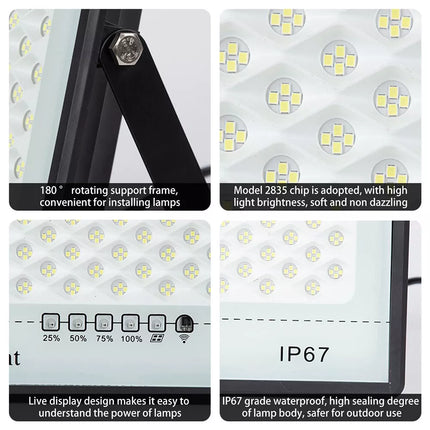 300W Solar Flood Light Dusk To Dawn LED Security Street Light & Remote Timer