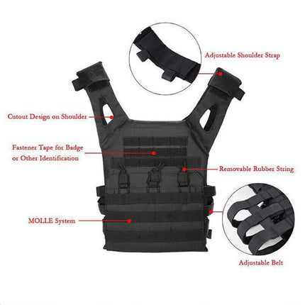 Military Tactical Vest JPC Airsoft Molle Combat Plate Carrier Paintball Hunting