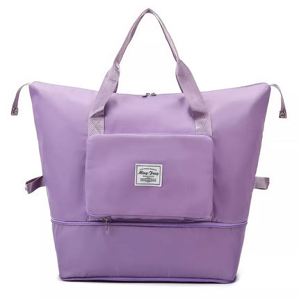 Foldable Travel Bag Unisex Lightweight Large Capacity Folding Duffel Travel Bag Purple
