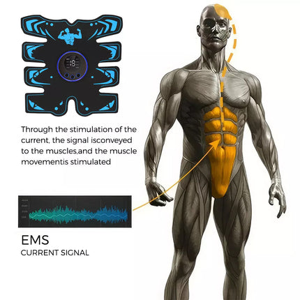 EMS Muscle Stimulator Rechargeable Abs Trainer Abdominal Toner Electronic Belts