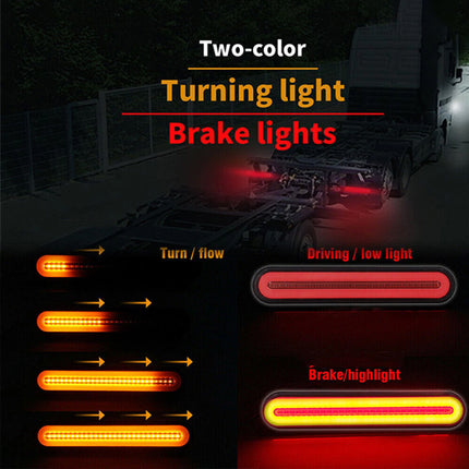 2Pcs Halo Neon LED TruckTrailer Flowing Turn Signal Rear Brake Tail Light 12-24V