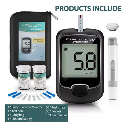 Blood Glucose Monitor Diabetes Testing Kit Blood Sugar Tester With 50 Test Strip