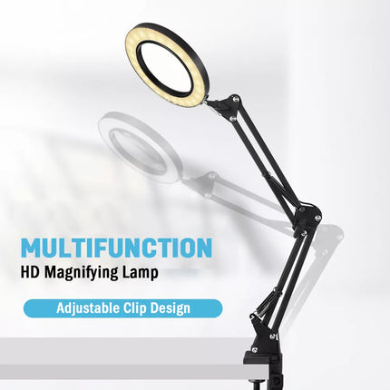 Foldable Desk Light Table Lamp with 10X Magnifying LED Reading Light