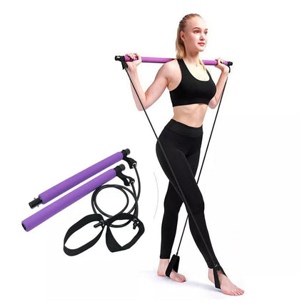 Portable Pilates Stretch Rope Gym Stick Yoga Exercise Bar Pilates Trainer Rope