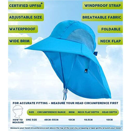 Bucket Hat kids Boy Girl Adjustable Sun Protection Cap Unisex Beach School UPF50