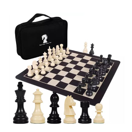 Tournament Chess Set 52x52cm Plastic Pieces with Iron Weighted Leather Board