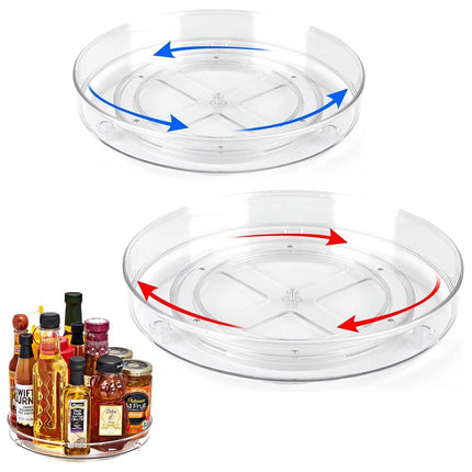 Round Rotating Storage Trays 2PCS Kitchen Pantry Turntable Rack for Cosmetics
