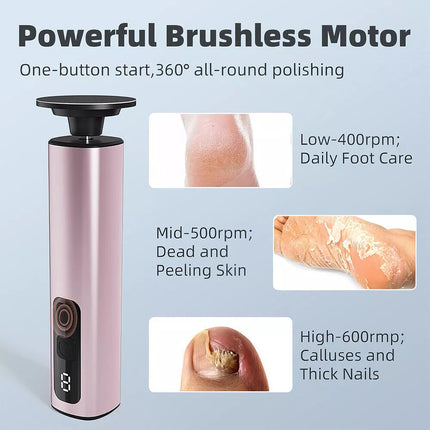 Electric Callus Remover Powerful Electric Foot File Grinder Sander Machine Speed Rose gold