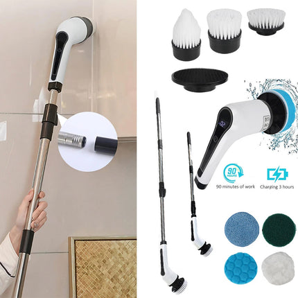 Cordless Electric Scrubber Cleaning Brush with 7 Replaceable Brush Heads