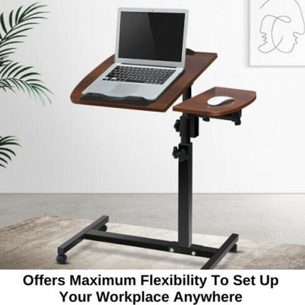 Laptop Desk Portable Mobile Computer Table Stand Adjustable Bed Study Walnut