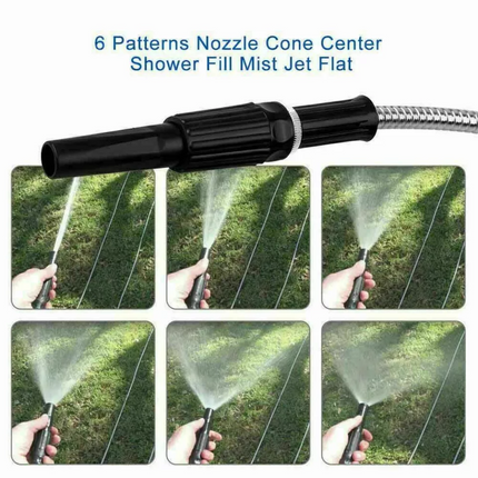 Metal Garden Hose 25FT Flexible Lightweight Water Pipe Stainless Steel