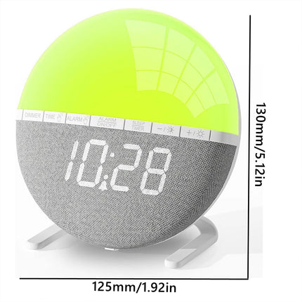 Digital Wake Up Light Alarm Clock With Sunrise Simulation Snooze 7 Sounds