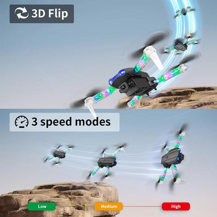 Drone with 2 Camera WiFi Foldable Quadcopter Live Video Drone RC Aircrafts Toys