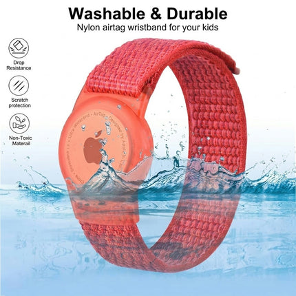Apple AirTag Case Wristband Protective Cover Nylon Red