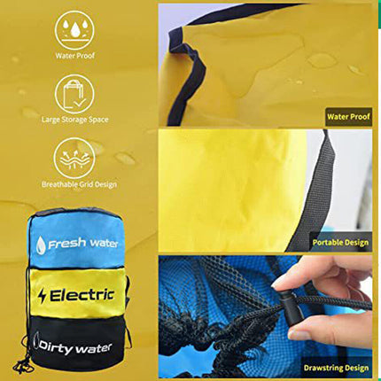 4pcs Caravan Hose Bags Water Hose Storage Bag Camping RV Cable Cords Organizer