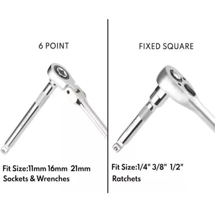 Wobble Extension Set, 9 PCS 1/4 3/8 1/2, Ratchet Extension Set, Socket Adapter