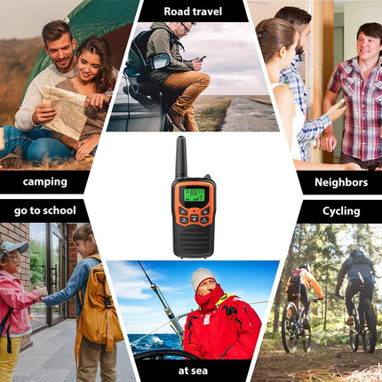 2x Walkie Talkies 10KM Long Range Two-Way Walkie-Talkie Radios w/ LED Flashlight Yellow