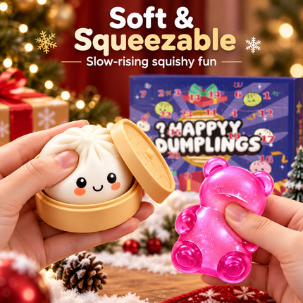 24PCS Christmas Bao Bun Squishy Advent Calendar Mystery Box Slow Rising Fidget Toy Gift Set