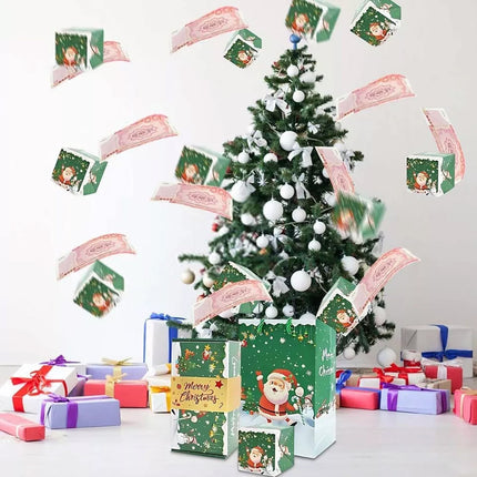 10 Bounces Christmas Surprise Gift Box Explosion for Money-Folding Pop-Up Explosion Gift Box Green