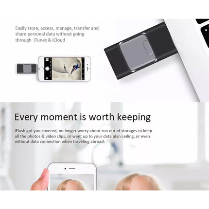 256GB USB i-Flash Drive Memory Photo Stick For iPhone iPad Laptop Pendrive