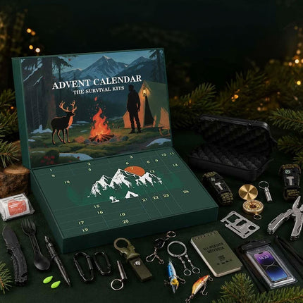 24 Day Survival Kit Advent Calendar Outdoor Camping Hiking Fishing Tool Gift Set
