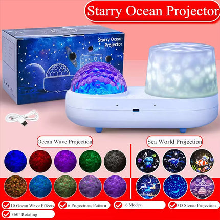 16in1 Ocean Starry Projector Galaxy Nebula Night Light for Kids Bedroom Decor