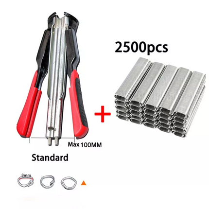 Hog Ring Gun Pliers C Clip Auto Feed Fence Fencing Nailer Wire Ringer 2500pcs