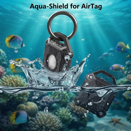 Black Apple AirTag Protective Case Waterproof TPU Cover Air Tag Tracker Loop Holder