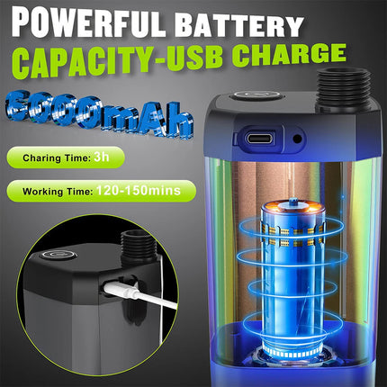 Portable Camping Shower, 6000mAh Rechargeable Electric Shower Pump W/LED Display Grey