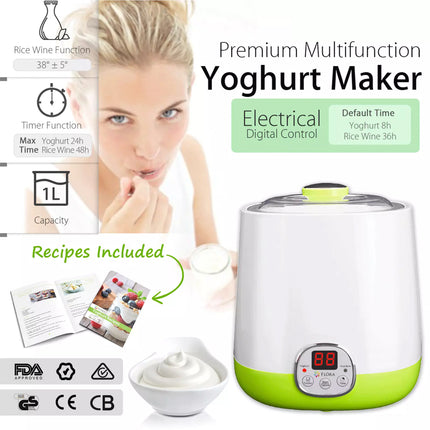 Yoghurt Maker 1L Automatic Yogurt FDA Food Grade Jar Rice Wine DIY Machine