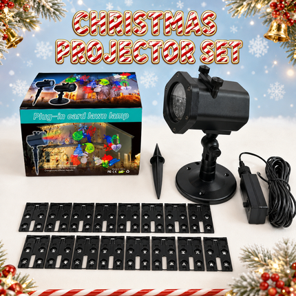 12 in 1 Christmas Laser Projector Light IP65 12 Modes Outdoor Xmas Garden Decor