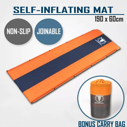 Self Inflating Mattress Sleeping Mat Air Bed Camping Camp Hiking Joinable Single