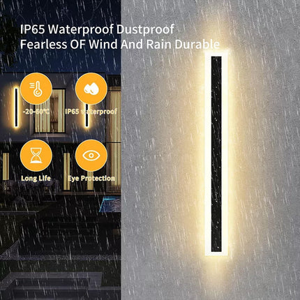 Modern LED Wall Light Sconce Waterproof Outdoor Lamp Exterior Lights Long Strip 19W 80CM Warm White