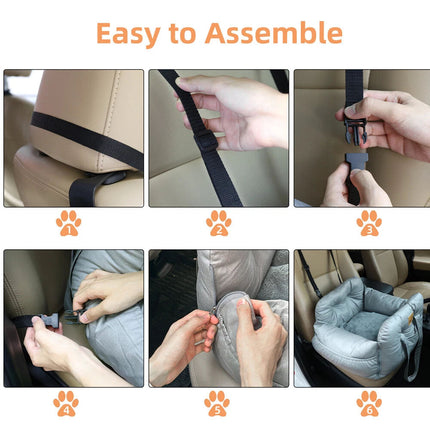 Safe Dog Car Booster Seat Belt Pet Protector Portable Travel Bed Basket Washable