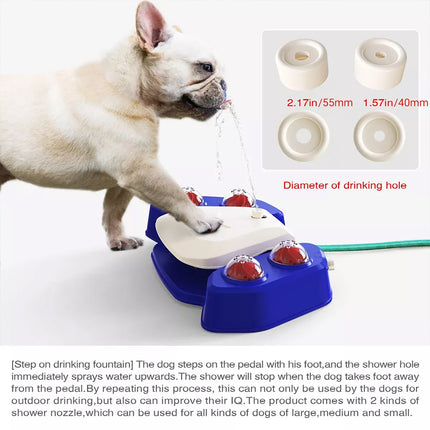 Interactive Dog Water Sprinkler Toy Outdoor Pet Drinking Fountain & Bath Shower Grey