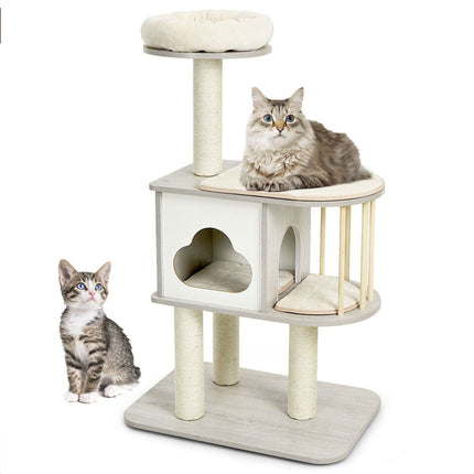 Cat Tree Tower Pet Condon House Bed Sisal Scratcher Posts Furniture