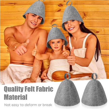 Protection Soft Solid Sauna Hat Felt Shower Cap Anti Heat Cap Felt Wool Cap (4PCS)