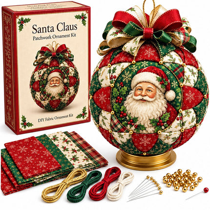 Christmas Classics Patchwork Ornament DIY Kit,Santa Claus  Patchwork Ornament Kit