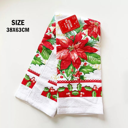 6pk Christmas Tea Towel Towels Teatowel Dishcloths 100% Cotton Kitchen Xmas