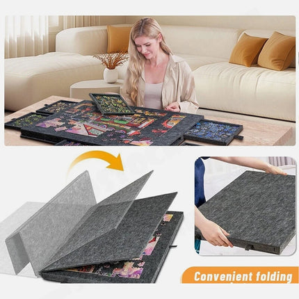 1000Pcs jigsaw Puzzle Board Portable Felt Puzzle Plateau 6 Drawers Puzzle Table
