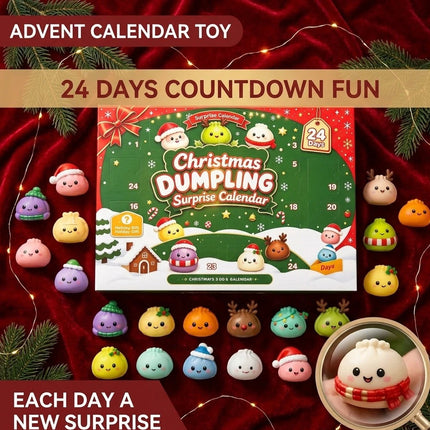 2026 Christmas Advent Calendar - 24 Days Squishy Toy Set & Dumpling Surprises, Festive Xmas Gift